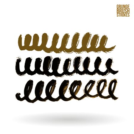 Brush stroke and texture. Vector design. Underline and border.のイラスト素材