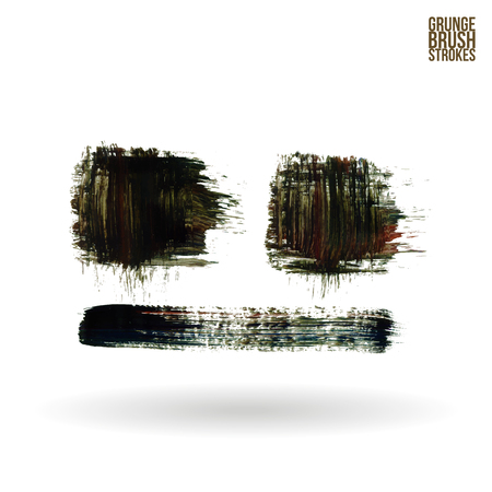 Brushstroke and texture. Vector design. Underline and border.のイラスト素材