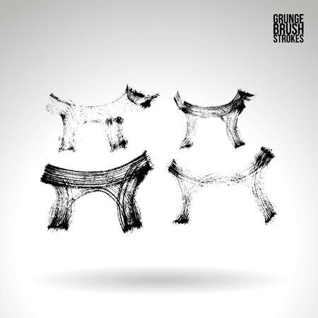 Brush stroke and texture. Vector design. Underline and border.のイラスト素材