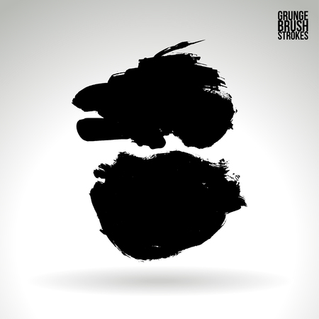 Brush stroke and texture. Grunge vector abstract hand - painted element. Underline and border.のイラスト素材