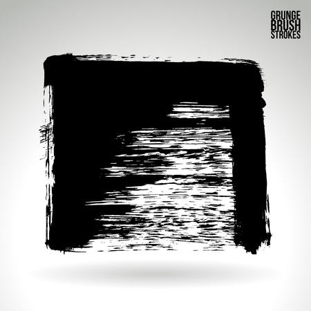 Brush stroke and texture. Grunge vector abstract hand - painted element. Underline and border.のイラスト素材