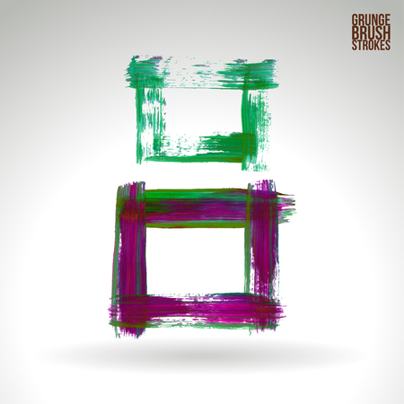 Brush stroke and texture. Grunge vector abstract hand - painted element. Underline and border.のイラスト素材