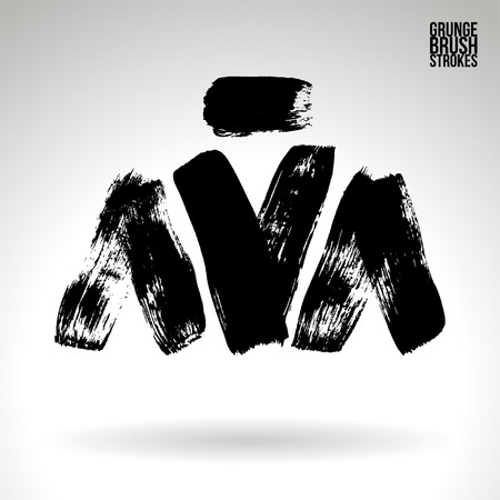 Brush stroke and texture. Vector design. Underline and border.のイラスト素材