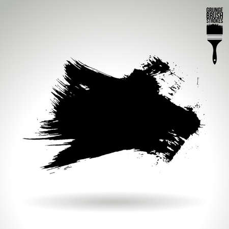 Brush stroke and texture. Grunge vector abstract hand painted element. Underline and border design.のイラスト素材