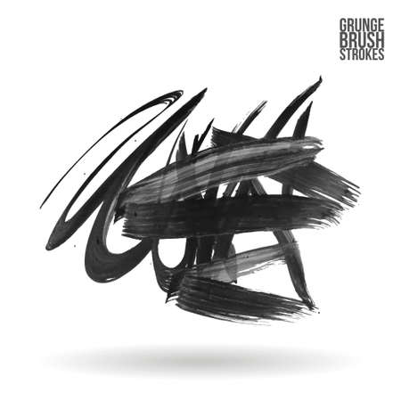 Brush stroke and texture. Grunge vector abstract hand painted element. Underline and border design.のイラスト素材