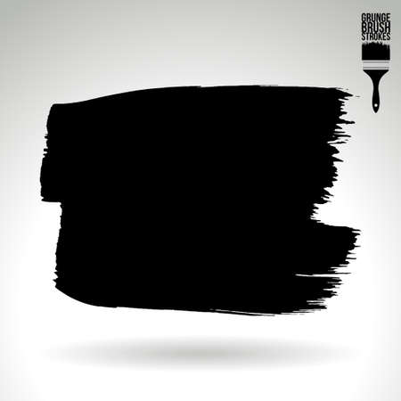 Brush stroke and texture. Grunge vector abstract hand painted element. Underline and border design.のイラスト素材