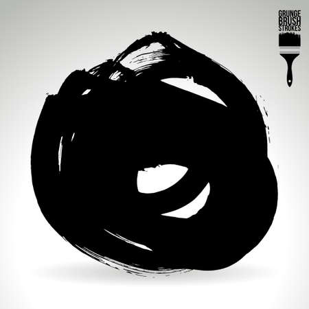 Brush stroke and texture. Grunge vector abstract hand painted element. Underline and border design.のイラスト素材