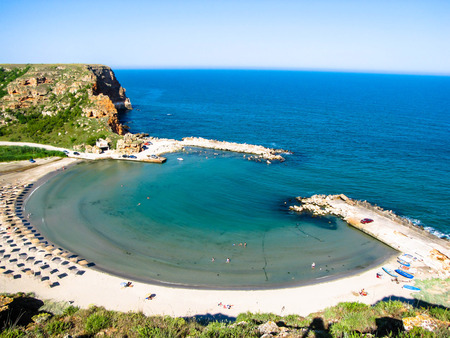Bolata beach, near cape Kaliakra, seen from above,Bulgariaのeditorial素材