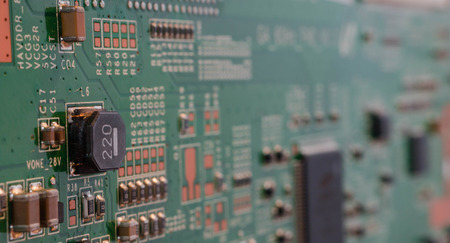 electronic circuit close-up. Macro backgroundの写真素材