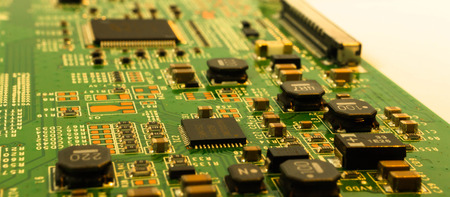 electronic circuit close-up. Macro background
