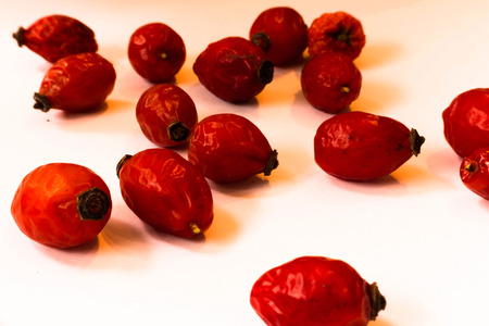 Dry Rosehip Fruit Isolated On White Backgroundの写真素材