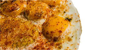 Quail egg omelette isolated   の写真素材