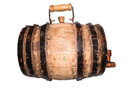 small barrel alcohol on white backgroundの写真素材