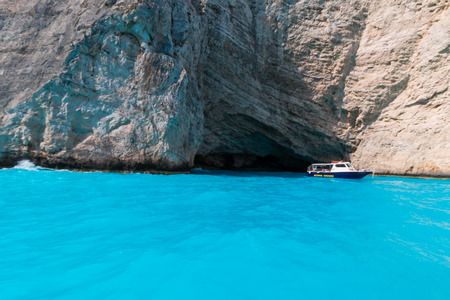 Navagio Beach with shipwreck in Zakynthos, Greeceの写真素材