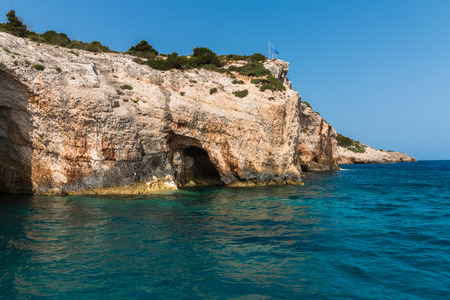 Blue caves on Zakynthos island, Greeceの写真素材