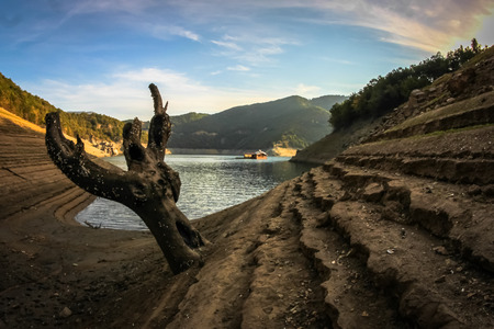landscape of Meander of Vacha dam, Bulgariaの写真素材