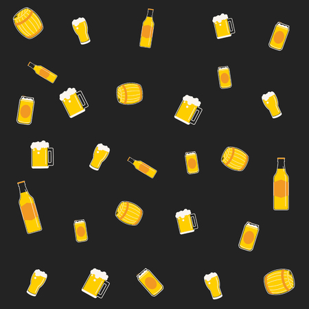 pattern beer background cartoon vector graphic or illustrationのイラスト素材