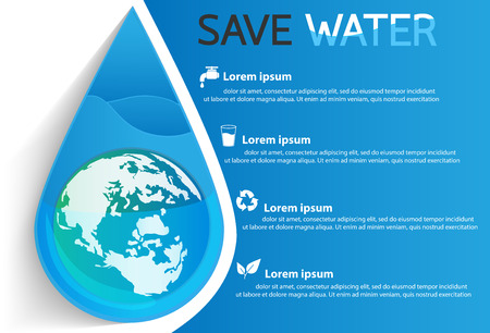 save water info graphic design vector or patternのイラスト素材