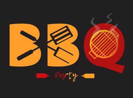 BBQ logo design vector or banners graphic.のイラスト素材