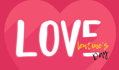 valentine's day in love flat design background vector graphic. Banner or cardのイラスト素材