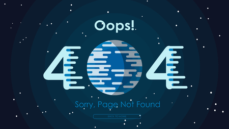 404  error page not found in galaxy vector graphic background