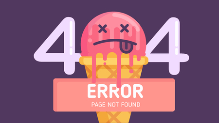 404  ice-cream error page not found  flat vector graphic backgroundのイラスト素材