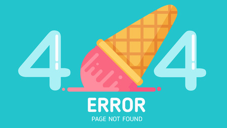 404  ice-cream fall error page not found vector graphic background pastelのイラスト素材