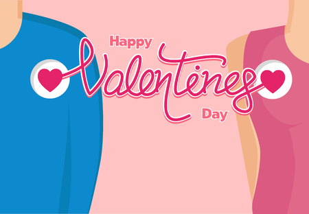 Happy valentine's day with couple for banner,background  or card vector graphicのイラスト素材