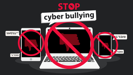 stop cyber bullying banner vector graphic design for campaignのイラスト素材
