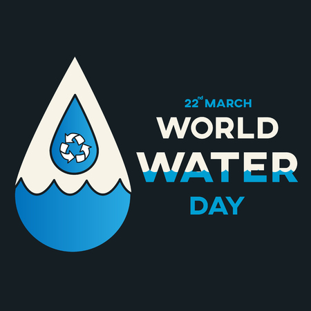 World water day text background , greeting card or poster for campaign save waterのイラスト素材