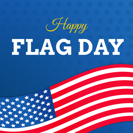 flag day with USA flag vector on white background or banner graphicのイラスト素材