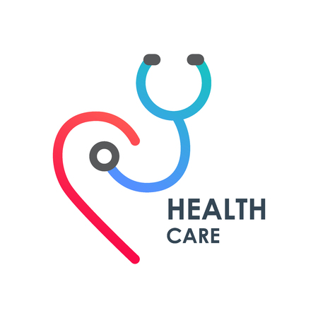 health care text logo with white background desidn graphic vectorのイラスト素材