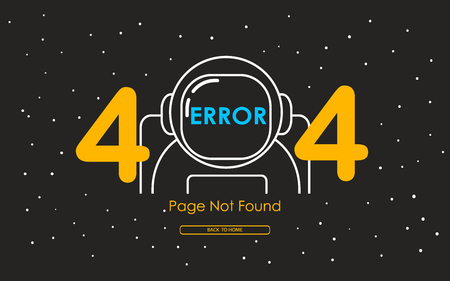 404 error with astronaut line in galaxy backgroundのイラスト素材