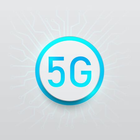 technology 5G vector button on network ,white backgroundのイラスト素材