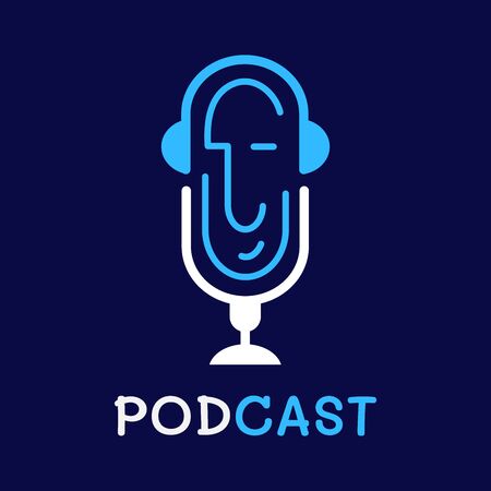 logo or icon podcast with white background,vector graphicのイラスト素材