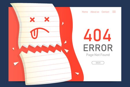 404  error page not found miss paper with  background  design template for website background graphicのイラスト素材