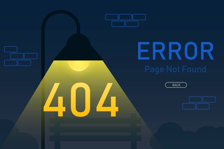 404  error page not found vector with lamp post graphic  design template for website background...