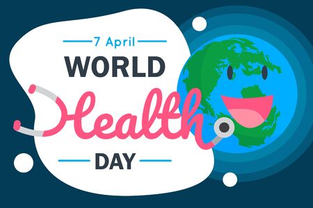 world health day text with white background desidn graphic vectorのイラスト素材