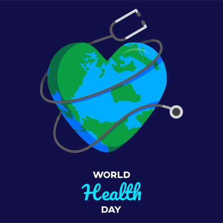 world health day text with white background desidn graphic vectorのイラスト素材