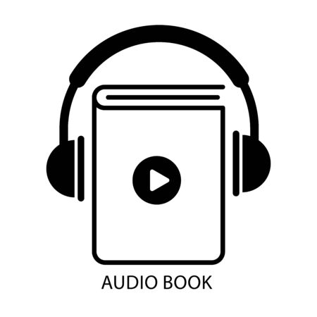 audio book online icon,simple symbol flat vector illustration with white background graphicのイラスト素材