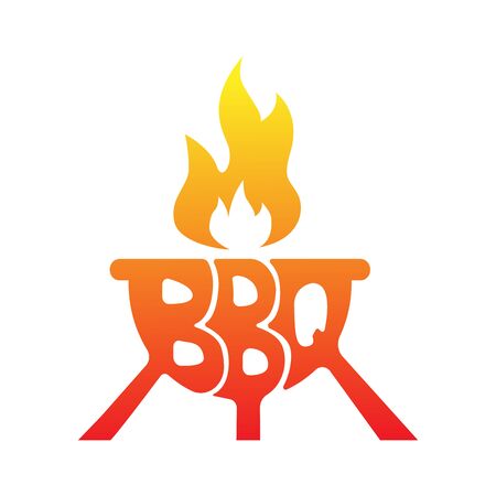 BBQ grill logo design vector, banners graphic,illustration on white backgroundのイラスト素材