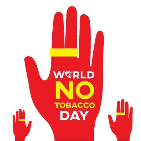 world no tobacco day text background , greeting card or poster for campaign stop smokingのイラスト素材