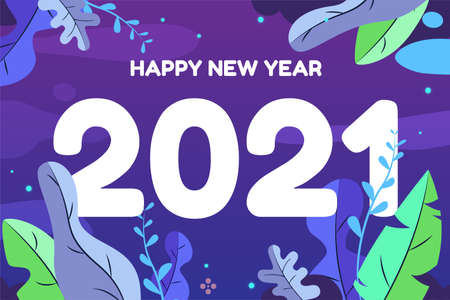 Happy new year 2021 for holidays banners. Flyers, greetings, invitations, Vector illustration.のイラスト素材