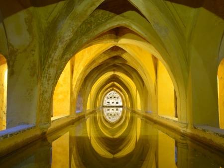 Baths of Lady Maria in the Alcazar, Seville (Spain)のeditorial素材