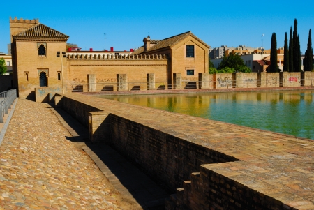 Islamic Palace and pond in Sevilleのeditorial素材