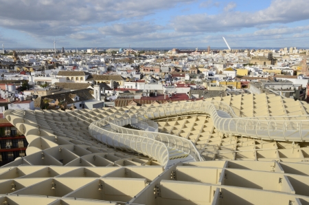 View of Seville from Metropol Parasol, January 22-2013, Seville (Spain)のeditorial素材