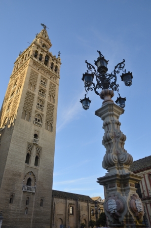 La Giralda, tower of Seville Cathedral  in  Spain の写真素材