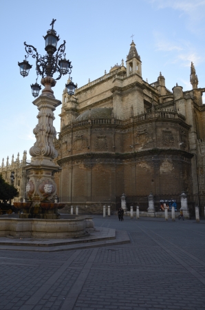 Seville cathedral (Spain) from "Virgen de los Reyes" Square- january 29, 2013のeditorial素材