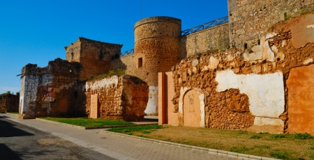 Medieval castle located in Niebla,  a little village  of Huelva, Spainのeditorial素材