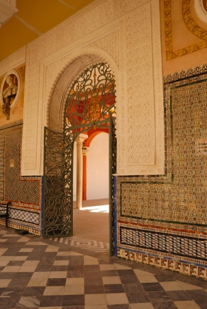 Gate in Pilato House, Seville, Spainの写真素材